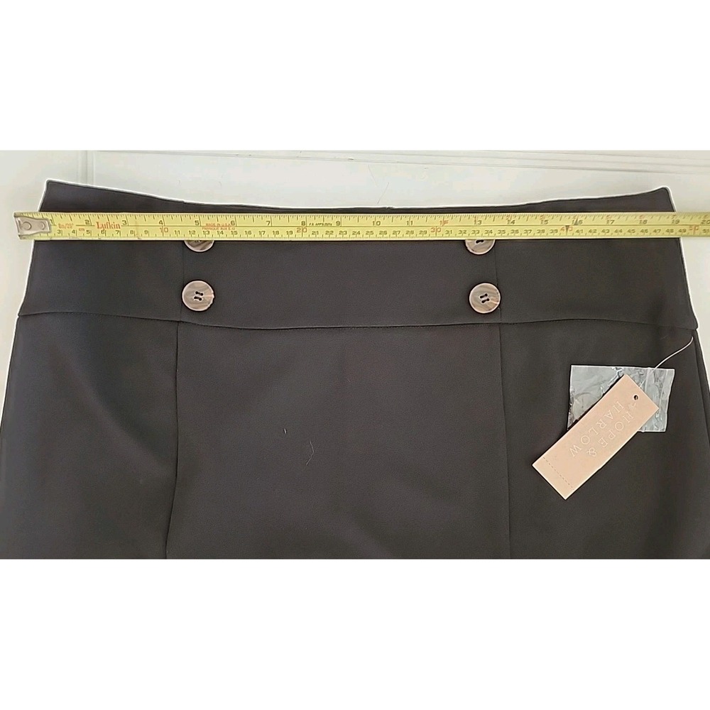 Black Hope & Harlow Pencil Skirt/ Kick Pleats/ Stretchy/Pull On/ 38in Waist / XL - Picture 4 of 10